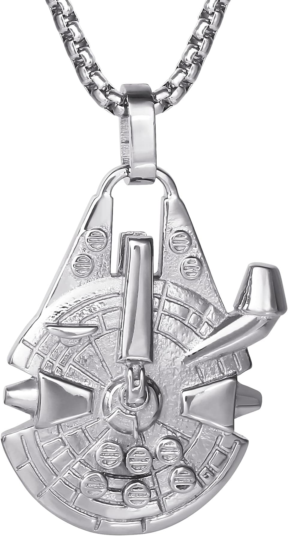 STAR WARSDisney Star Wars Millennium Falcon Pendant, Stainless Steel, 22" Box Chain