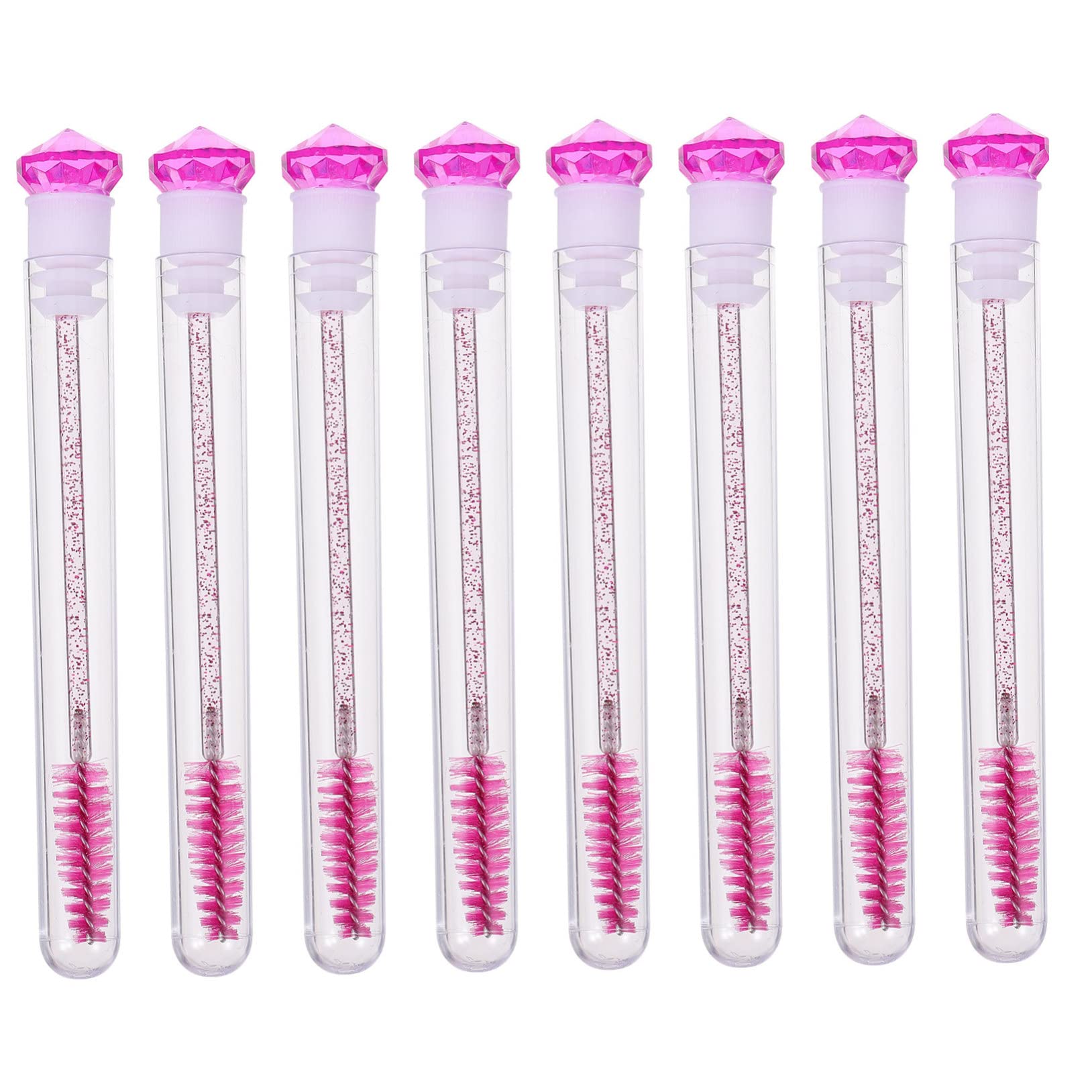 Baluue Makeup Tools Set 8pcs Alicator Brush Diamond Eyelash Tube Eyelash Mascara Brush Portable for Beauty Salon Home