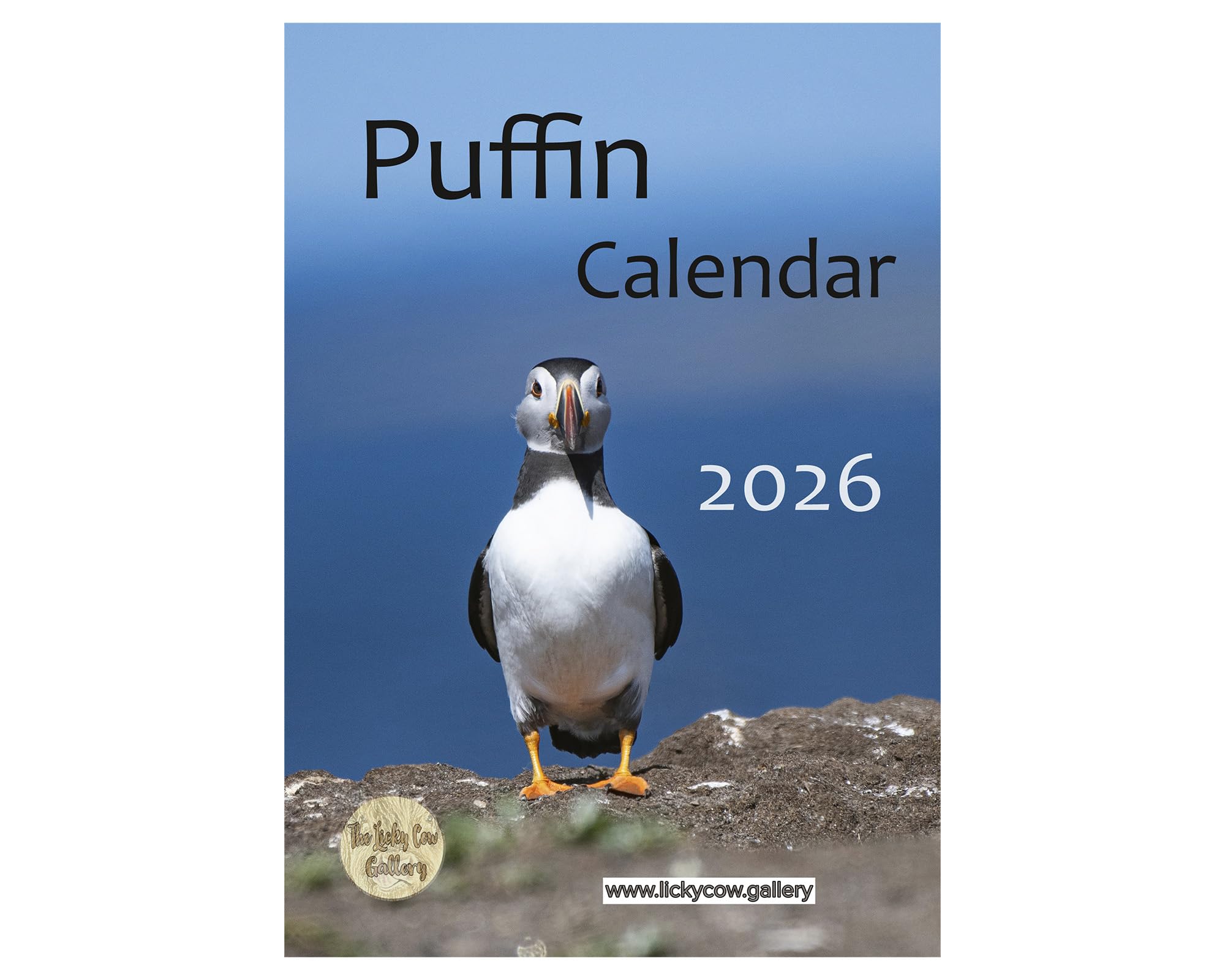 Puffin Wall Calendar 2026 by photographer Toni Cross. A4 spiral bound with hanger.