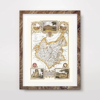LEICESTERSHIRE COUNTY VINTAGE MAP ART PRINT POSTER Britain British UK Antique Historical Home Decor Wall Picture A4 A3 A2 (10 Sizes)