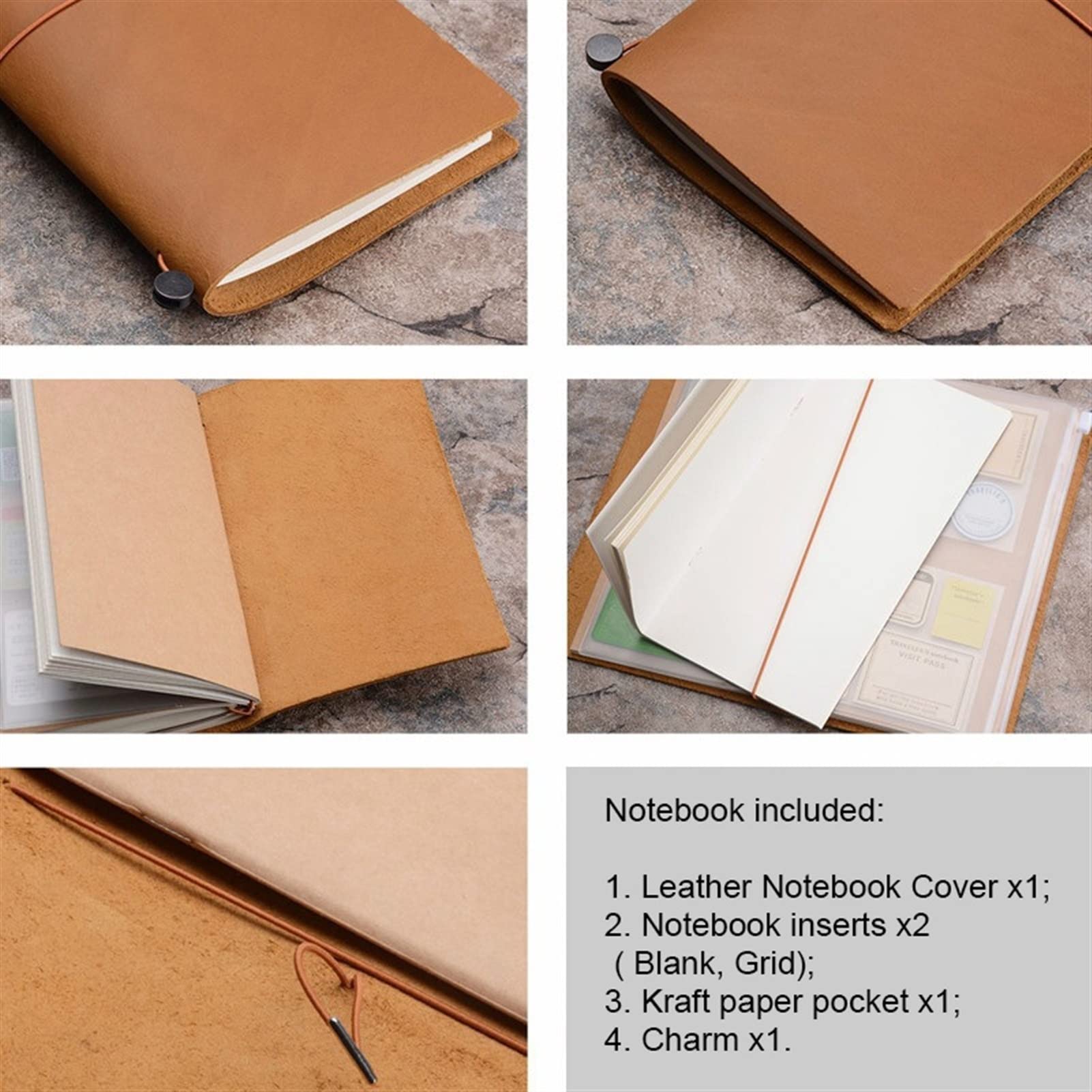 Notizbuch,für Männer und Frauen Echtes Leder Notebook Planer Handgemachte Reisende Journal Agenda Skizzenbuch Tagebuch Schreibwaren, E Schreiben und Notizen, Tagebuch, Notizheft