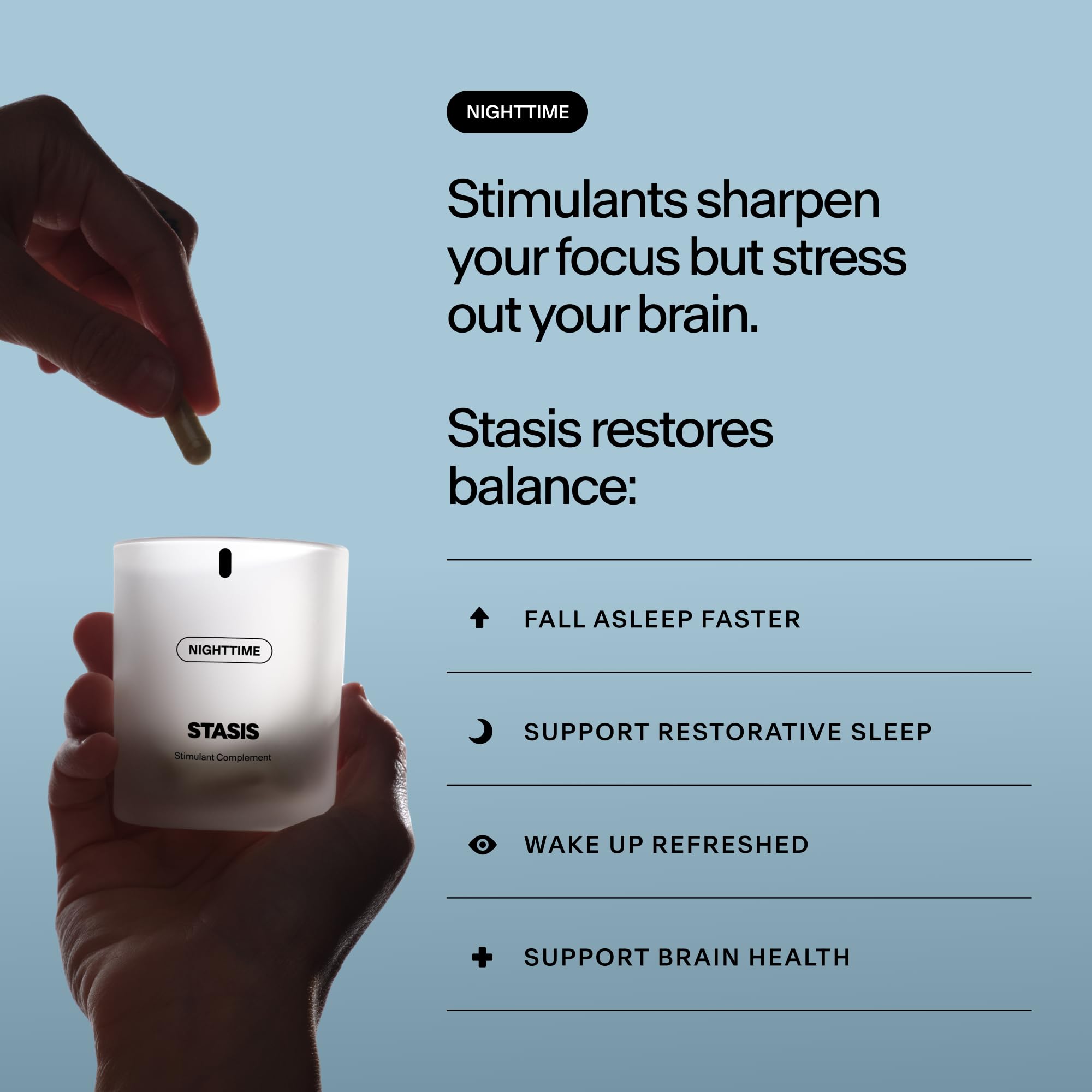 STASIS Nighttime Stimulant Support Supplement, Calm & Sleep, 25ct — Amazon image 2