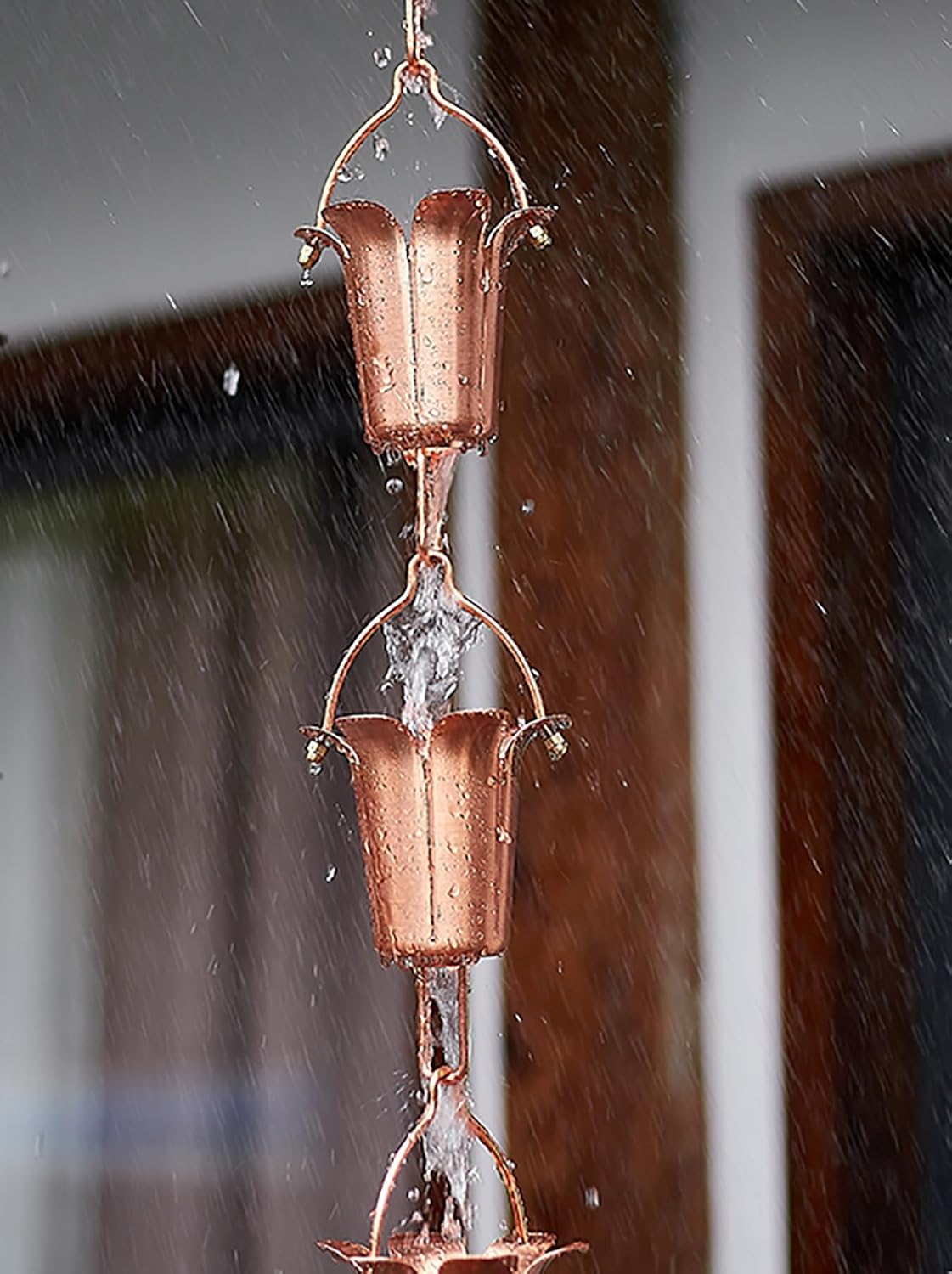 Amazon.co.jp: 雨樋用真鍮製レインチェーン、1メートルあたり5カップ
