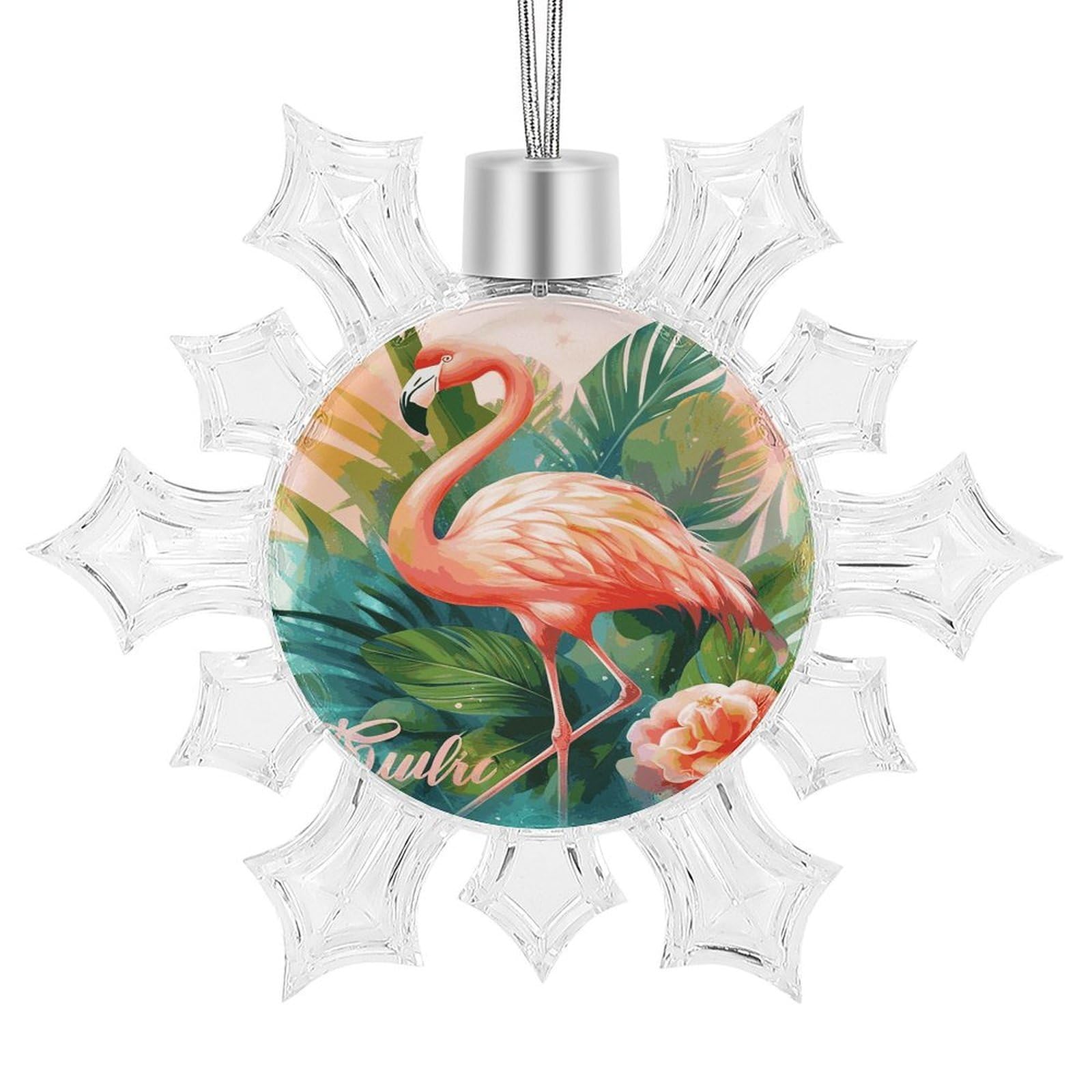 Tropical Flamingo1 Snowflake Decorations,Christmas Decorations，Christmas Indoor Winter Wonderland Decor，Hanging Ornaments for Xmas Tree Winter New Year Party Supplies