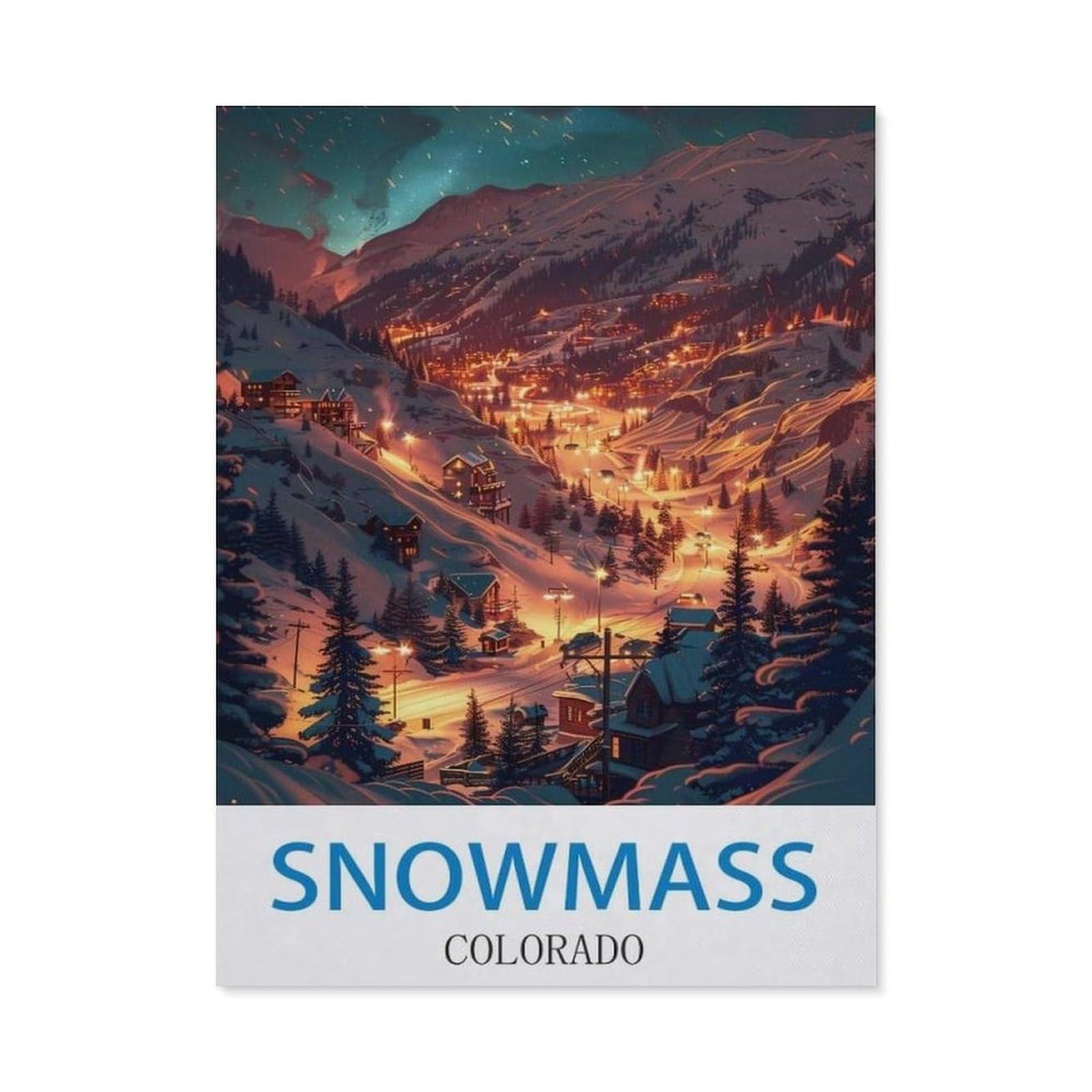 Beayodkp （30 X 40 Cm/11.81 X 15.74 Inches） Diy 5D Diamond Painting Kits，Snowmass Colorado，Diamond Painting For Beginner Adults Rhinestone Numbered Diamond Arts Home Wall Decor-Ci17