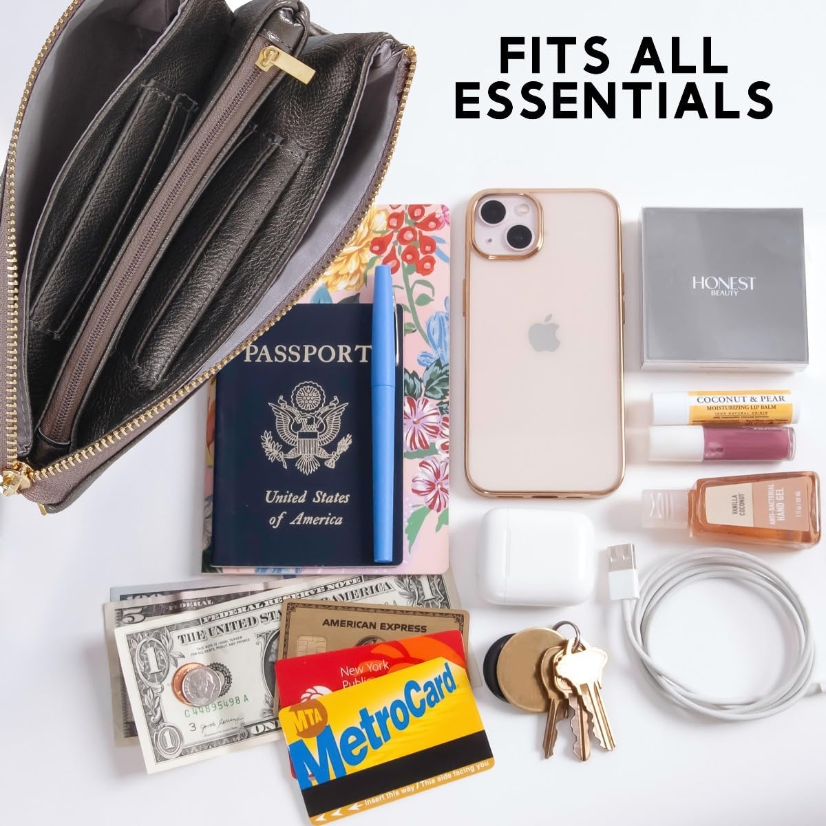 Humble Chic NY Vegan Leather Wristlet Purse for Women - Small Clutch Purse with Shoulder and Wrist Straps - Image 6