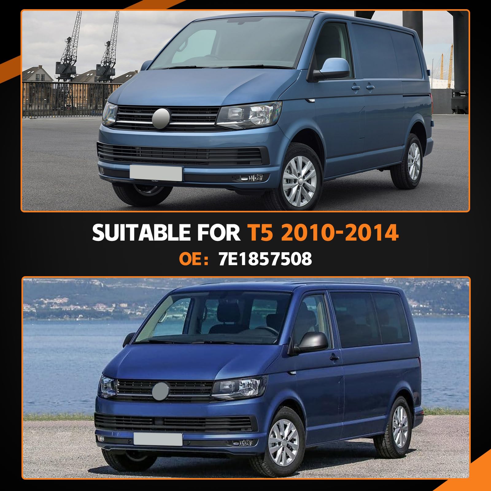 Specchietto retrovisore esterno destro di ricambio per VW T5 Transporter 2010-2014 elettrico Kit completo con vetro