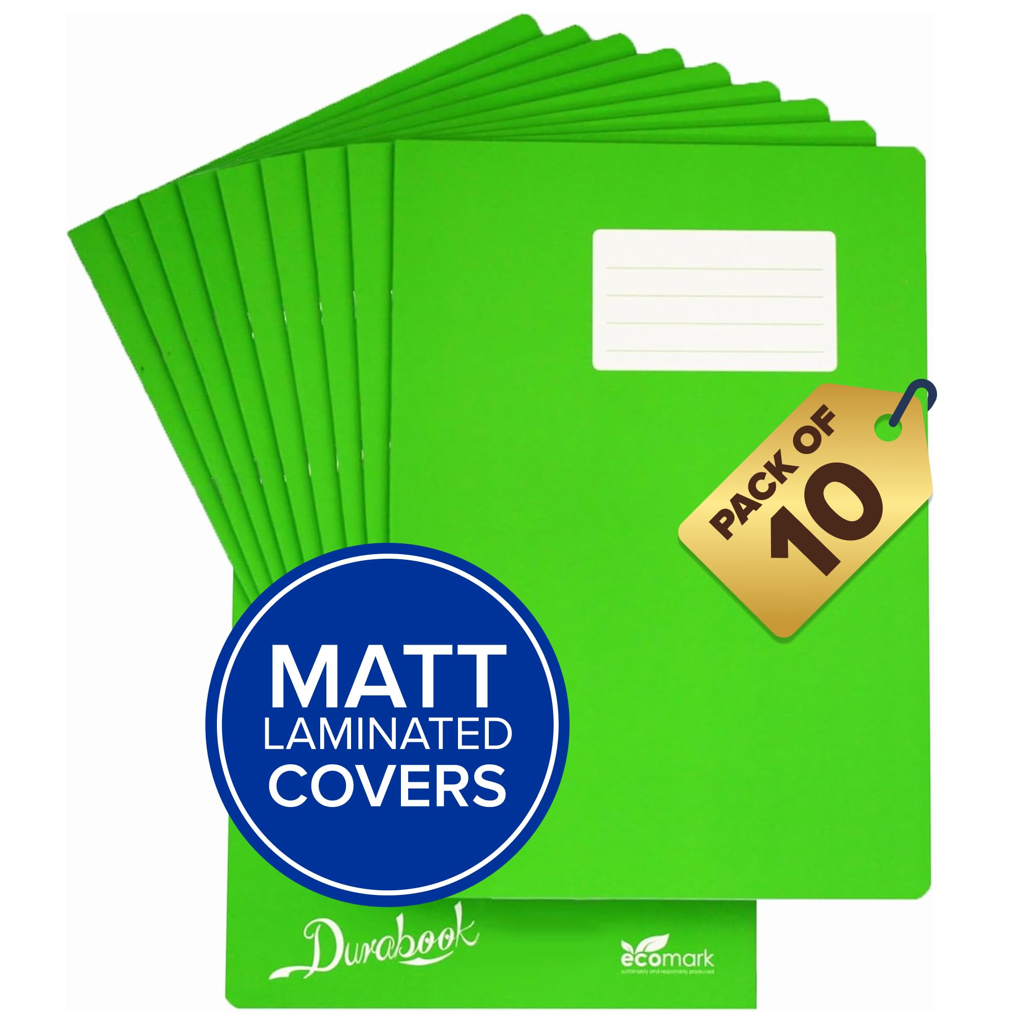 Cahiers d'exercice A4+ F&M vert clair 80 pages lignées avec marge pour l'école