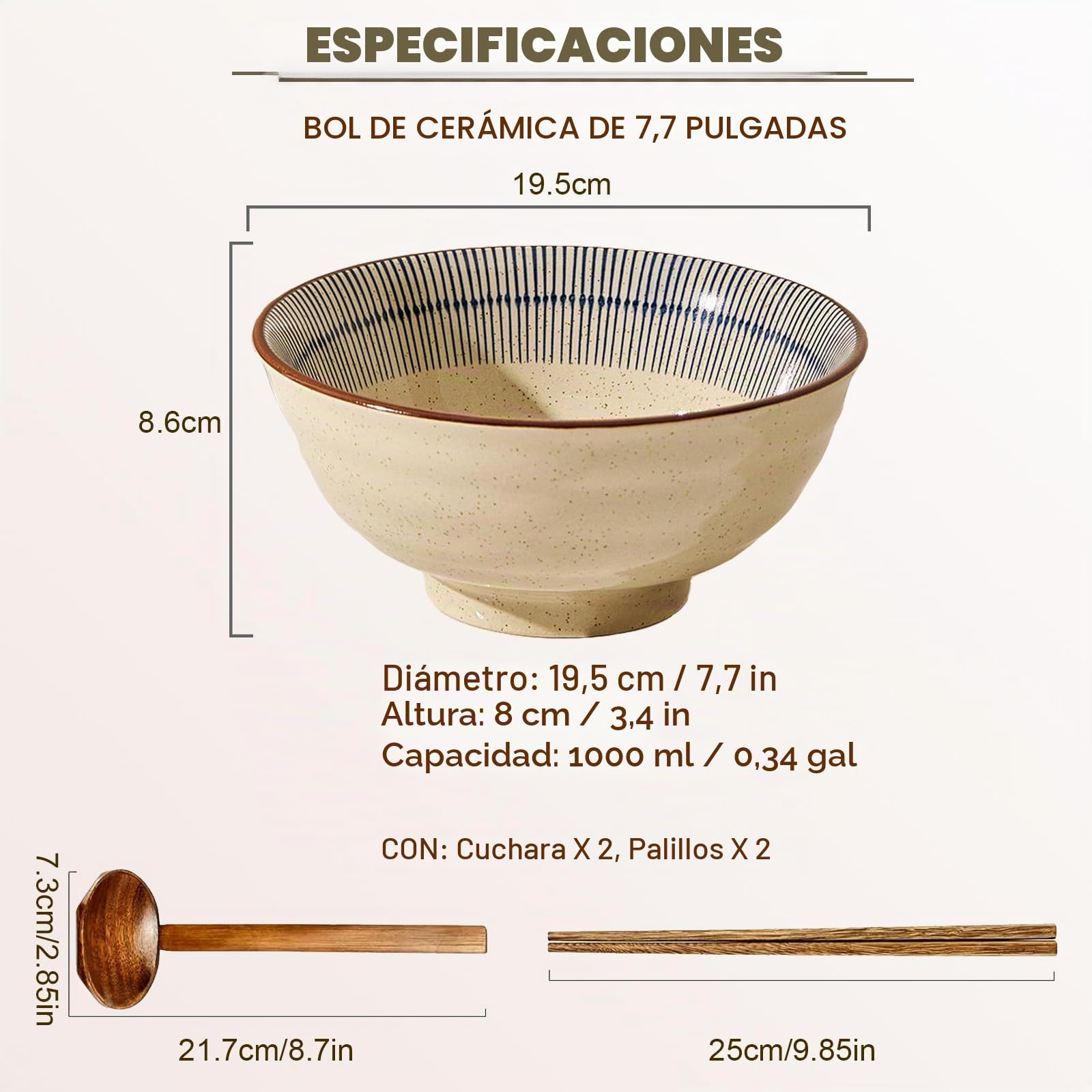 SDFVSDF - Tazón de Ramen de Cerámica