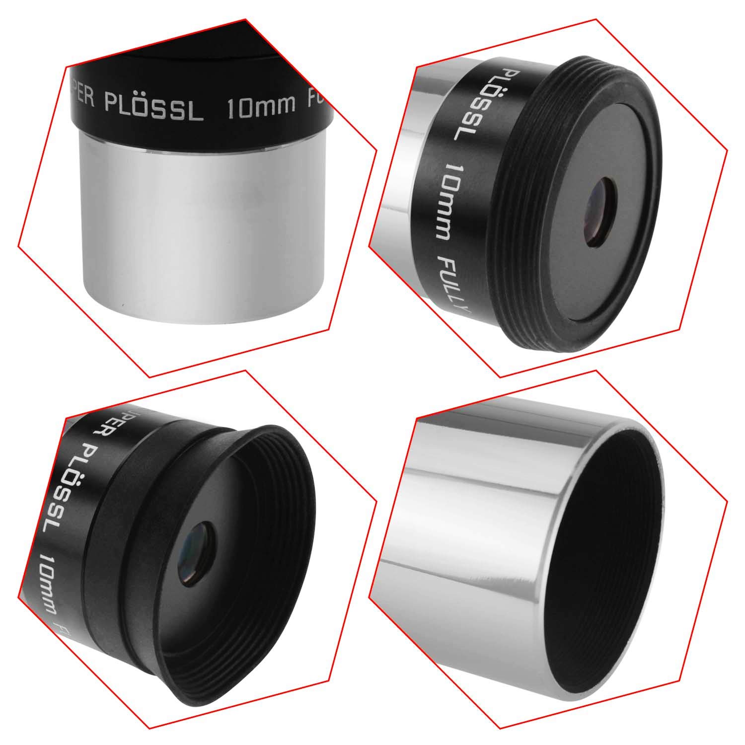 Astromania Telescope Eyepiece Set – 1.25'' Super Plossl 10mm, 17mm, 40mm, Fully Multi-Coated