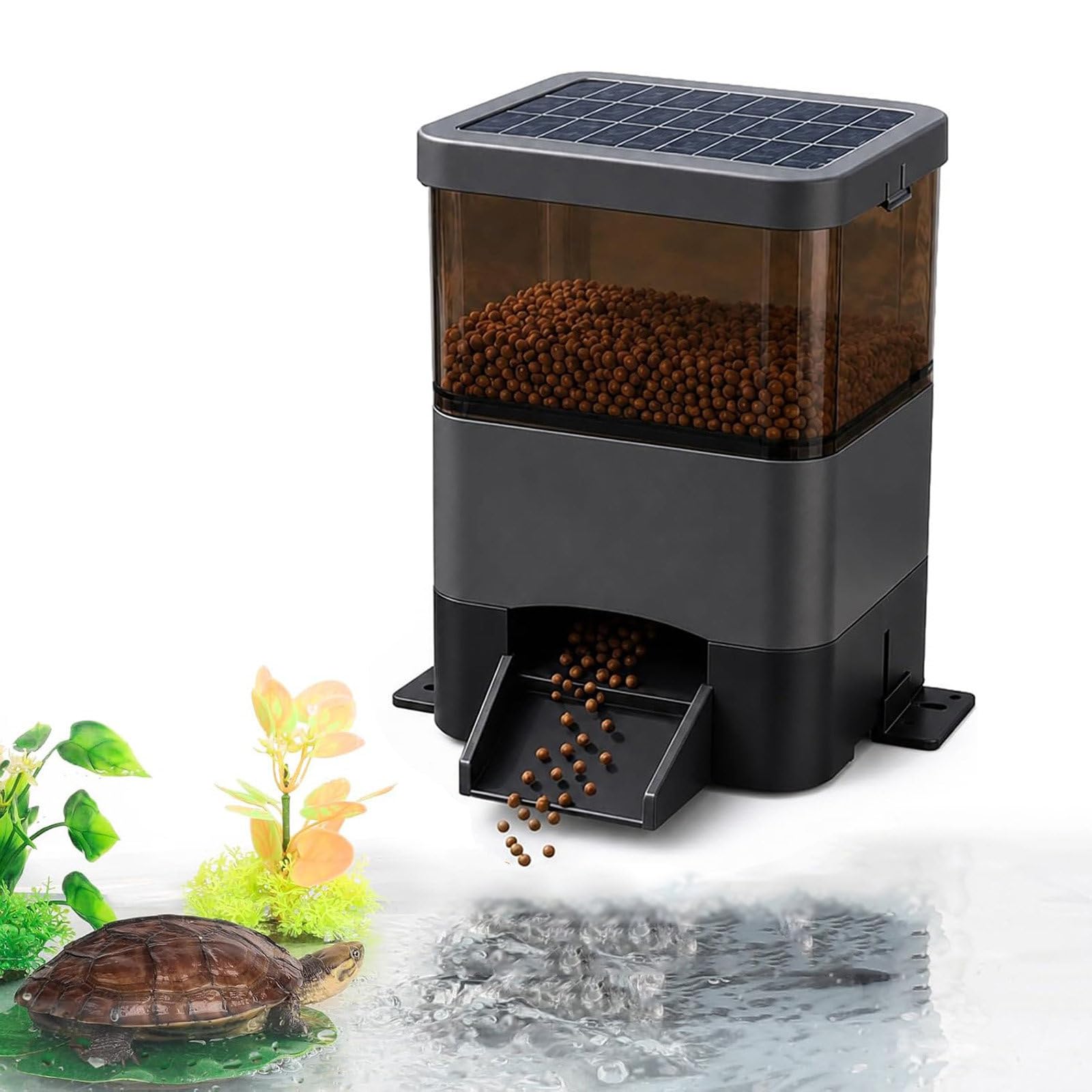 NYANS Distributeur Automatique De Nourriture pour Poissons De Carpes Koï Black-10L
