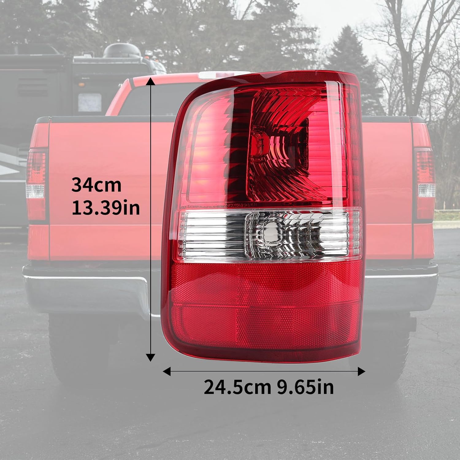 Tail Light Compatible with Ford F150 2004-2008 Left Driver Side Replaces FO2800182 5L3Z13405CA 6L3Z13405BA Taillight Assembly Brake Reverse Running Turn Light (No Bulb)