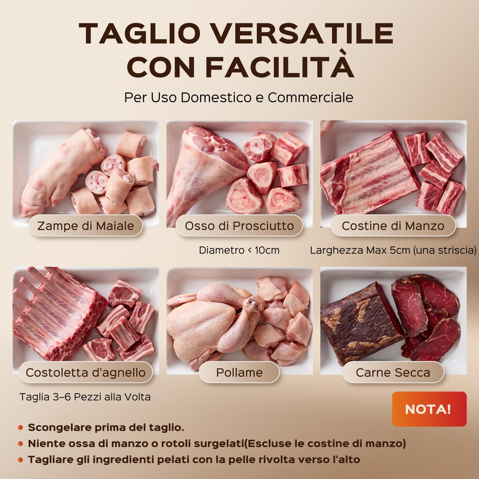 Moongiantgo Affettatrice Manuale per Carne Ossa, 36cm Lama, Taglia Carne
