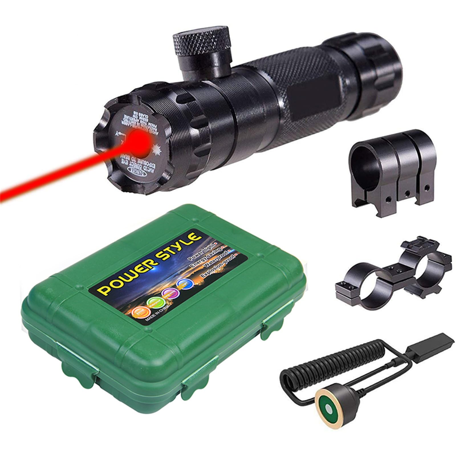 DazulI Puntatore A Lungo Raggio Ad Alta Potenza - Torcia Con Puntatore Verde Con Messa A Fuoco Regolabile Per Astronomia Notturna, Campeggio All'aperto, Caccia Ed Escursionismo - Ricarica USB,Rosso