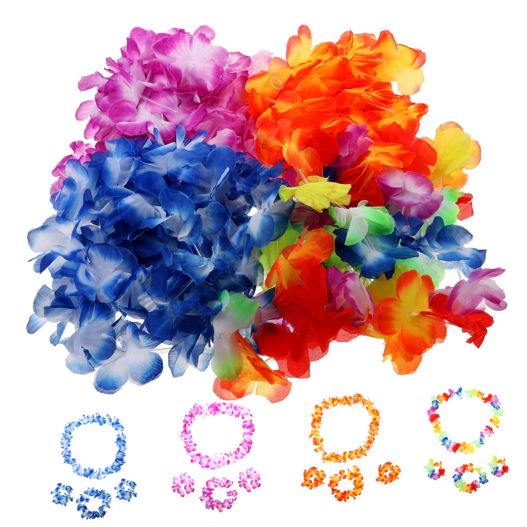Abaodam 2juegos Guirnaldas Hawaianas Collares Diademas y Pulseras Para Fiestas Temáticas Decoraciones De Luau y Eventos Tropicales