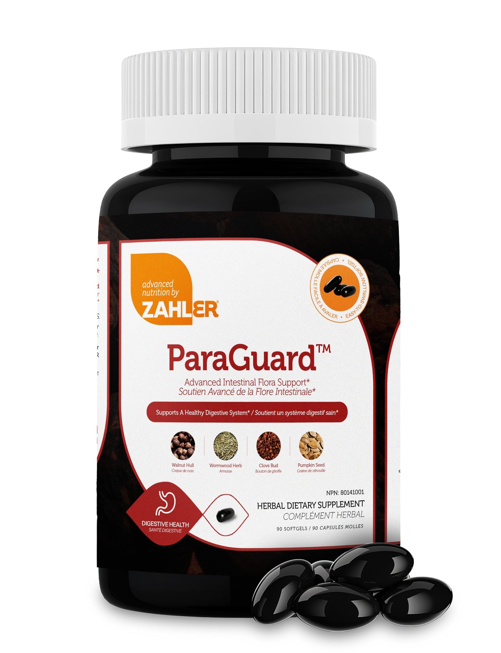 Zahler - ParaGuard Cleanse Softgels - Gut Health Detox Supplement - Formula has Wormwood, Garlic Bulb, Pumpkin Seed, Clove & More - Natural Cleanse Detox for Humans - Certified Kosher (90)