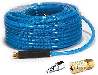 Primefit PU141002C-B 1/4-Inch x 100-Feet Polyurethane Air Hose with Coupler/Plug (Max 200-PSI Pressure)