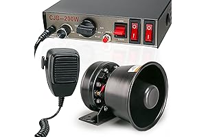 BooYu 12V 200W 9 Tones Police Warning Emergency Siren PA System