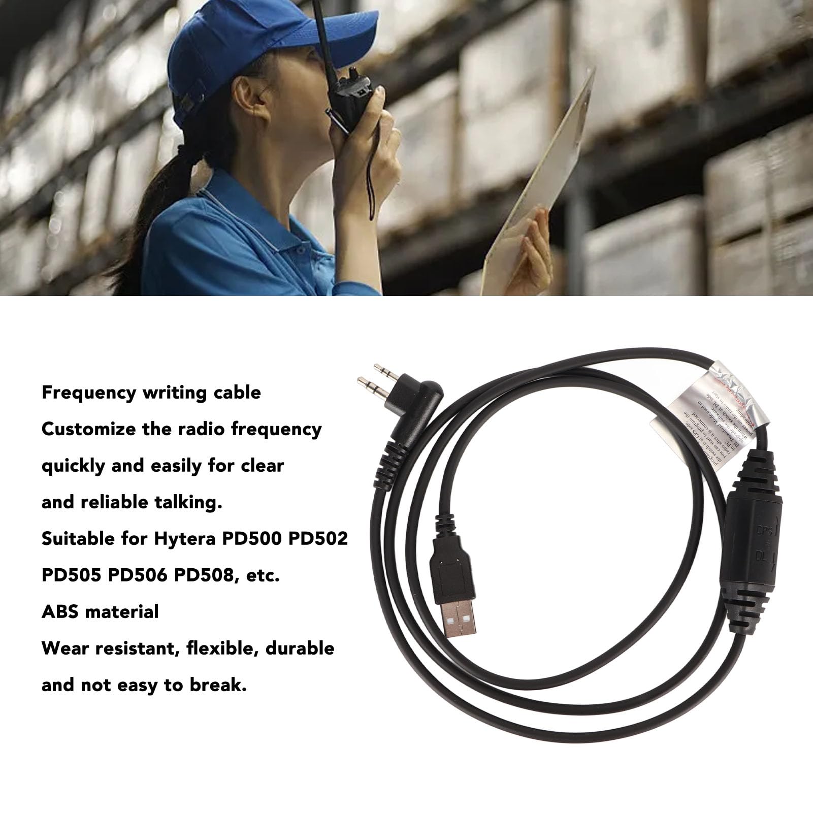 Cavo di Programmazione USB per Hytera PD500 PD502 PD505 PD506 PD508 Cavo di Frequenza di Scrittura Radio Plug and Play a 2 Vie, Flessibile e Durevole, Facile da Usare con