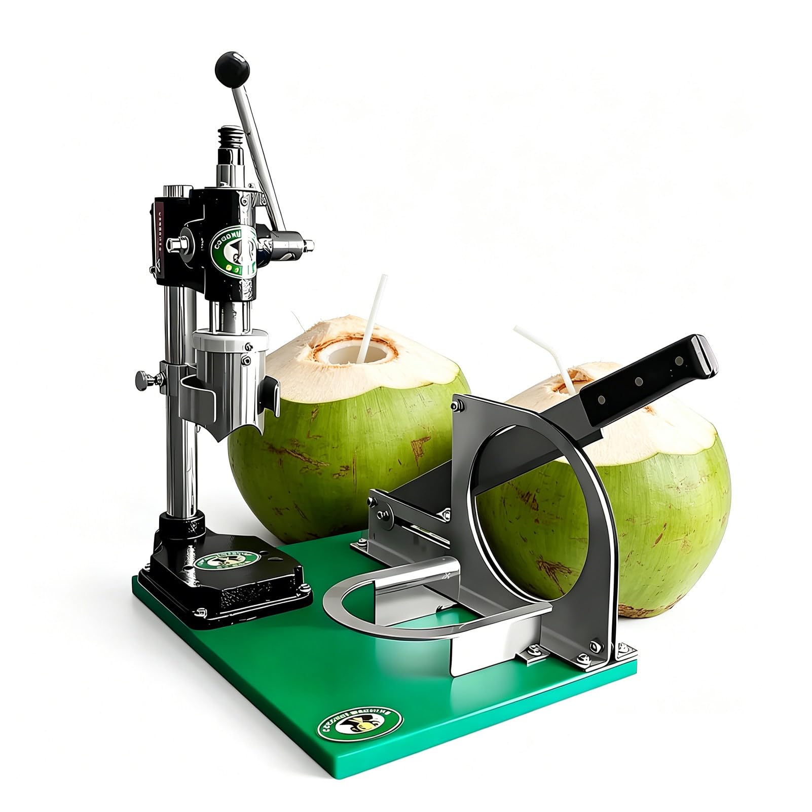 DNEPEI Compact Desktop Coconut Opener Machine, Manual Fresh Coconut Peeler and Hole Maker, Space-Saving Design for Home Kitchen, Bar, and Small Cafes IT-MCP1