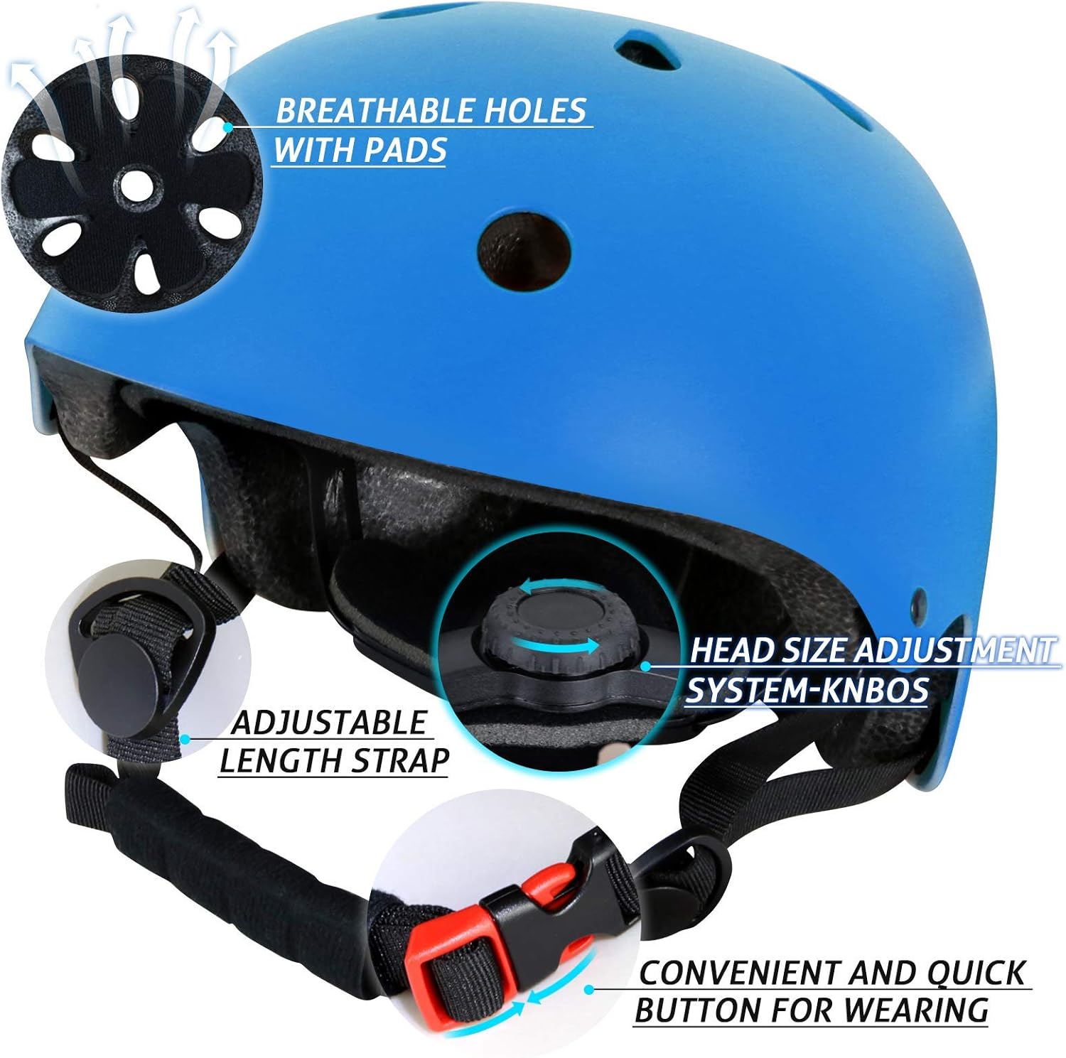 CRZKO Kids Helmet and Knee Pads Set, Kids Youth Toddler Helmet Adjustable Protective Gear Set with Knee Pads Elbow Pads Wrist Guards for Skateboard Roller Skating Scooter Cycling : Sports & Outdoors
