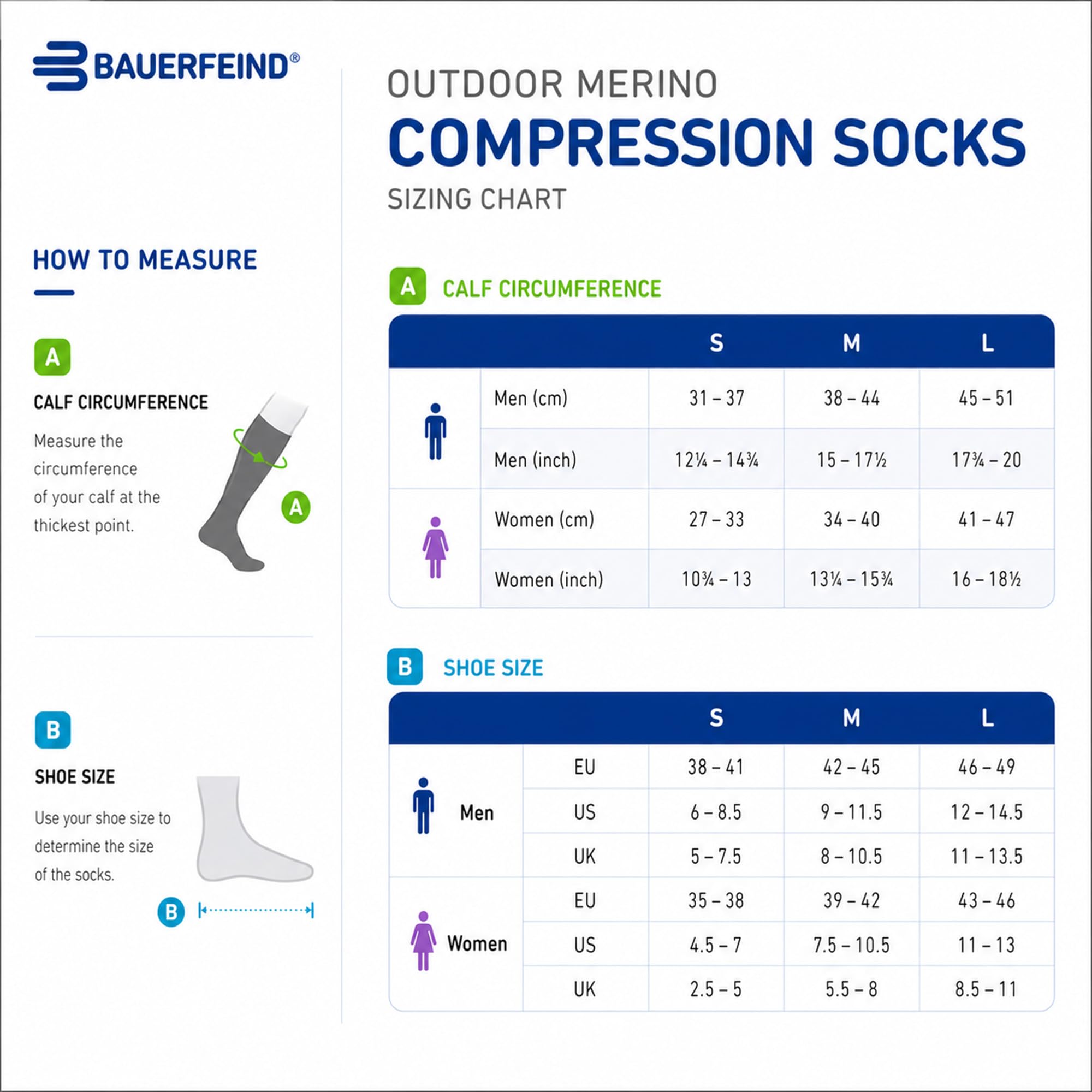 BAUERFEIND Calzini da trekking Outdoor Performance Mid Cut Socks, per attività all'aria aperta, come trekking, hiking, 1 paio di calzini sportivi in lana (merino), grigio pietra, 39-42