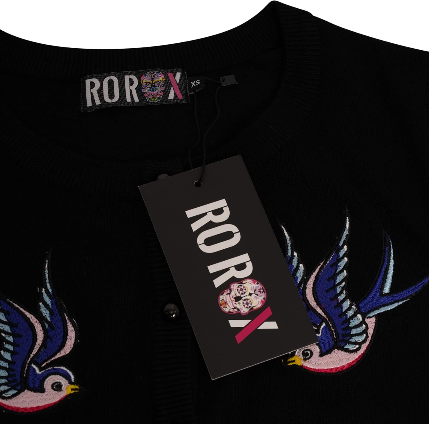 Ro Rox Swallows Cardigan Rockabilly Retro Vintage Bird Embroidery Knit Knitted - Image 4