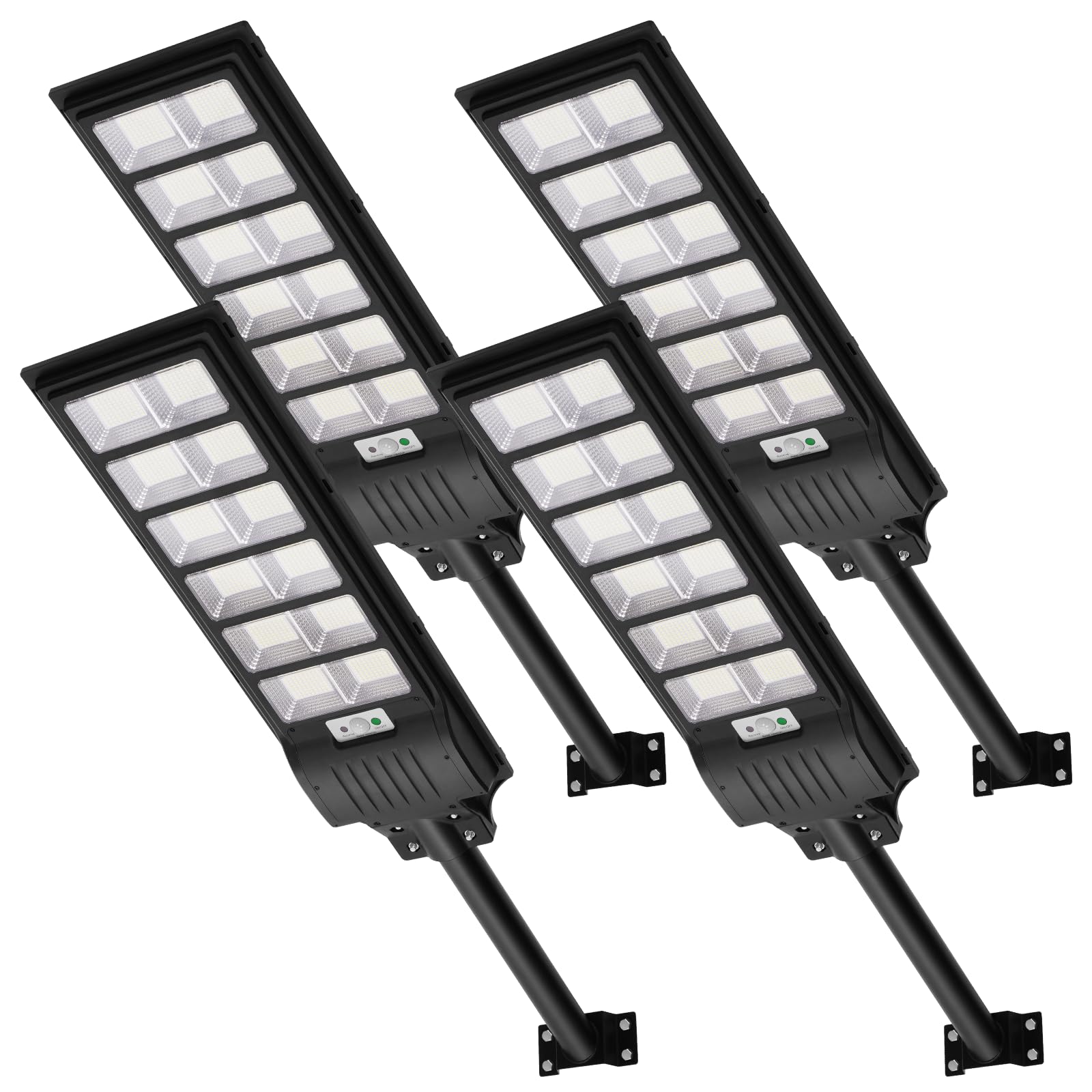 Viugreum 4 Packs 600W Farola Solar Exterior con Mando a Distancia - 6500K Foco con Sensor de Movimiento - 1080 LEDs IP66 Impermeable para Patio y Jardín