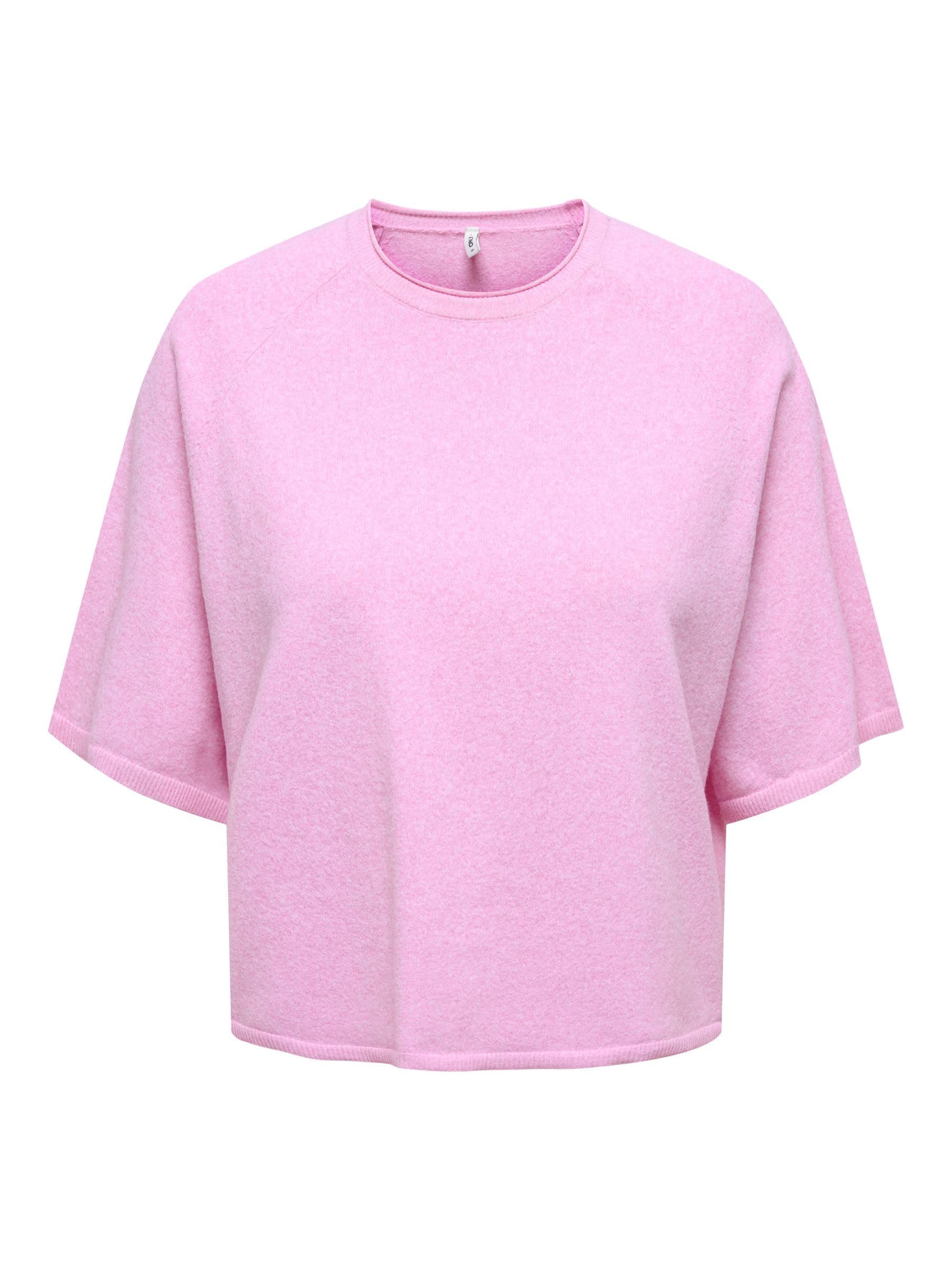 ONLY Onlloyal Knt Nca sweter z okrągłym dekoltem 3/4 Super różowy, L damski, Super różowy, L