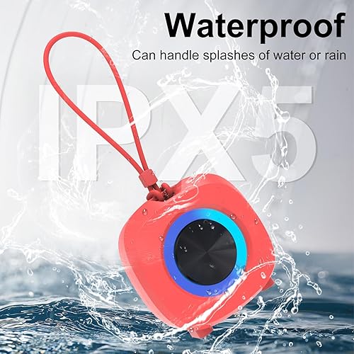 Miniatura 2 de Altavoz, pequeño altavoz de ducha portátil Bluetooth inalámbrico IPX5 impermeable, sonido estéreo fuerte, graves profundos, emparejamiento dual,