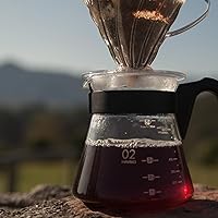 Vista 5 de Hario V60 Jarra de café de vidrio, 450ml, Negro