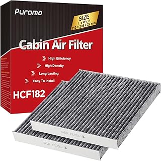 Puroma 2 Pack Cabin Air Filter with Activated Charcoal Layer Replacement for CP182, CF11182, Honda Civic, Clarity, CR-V, CR-Z, HR-V, Fit, Insight, Odyssey, Acura MDX, RDX, TLX, INTEGRA