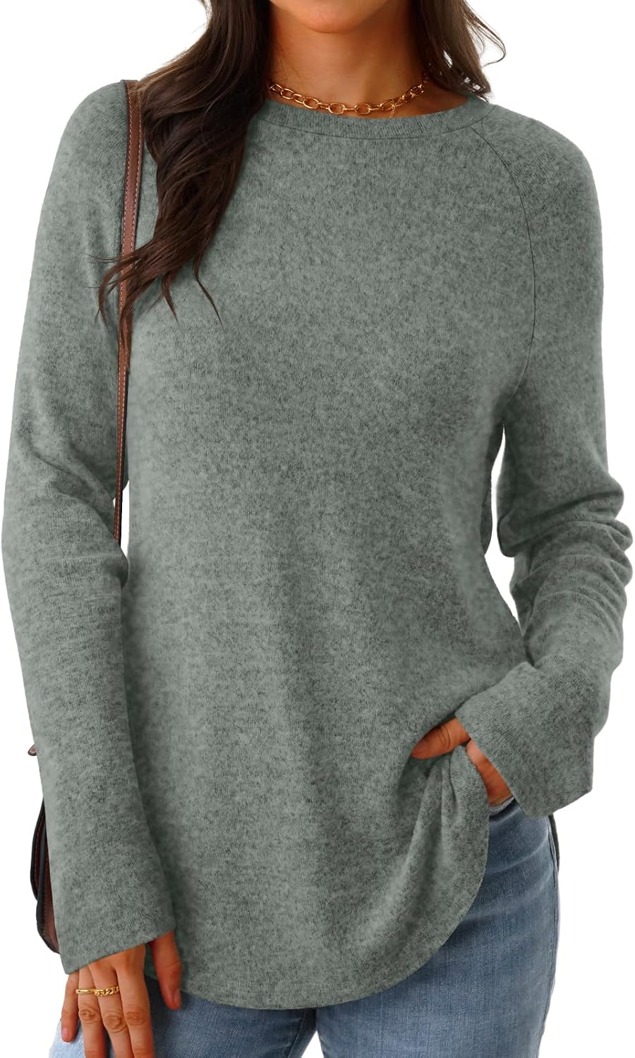 NORACORA Long Sleeve Shirts for Women Lightweight Loose Fit Tunic Tops Crew Neck Pullover Sweaters Shirts Fall Outfits 2026