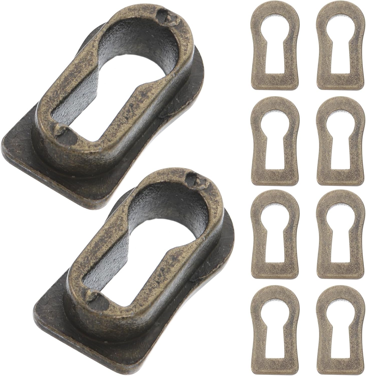 10pcs Antique Keyhole Cover Vintage Furniture Hardware Decorative Escutcheon Plates for Dresser Drawer Cabinet Lock Protection in Bronze 22x12x7mm