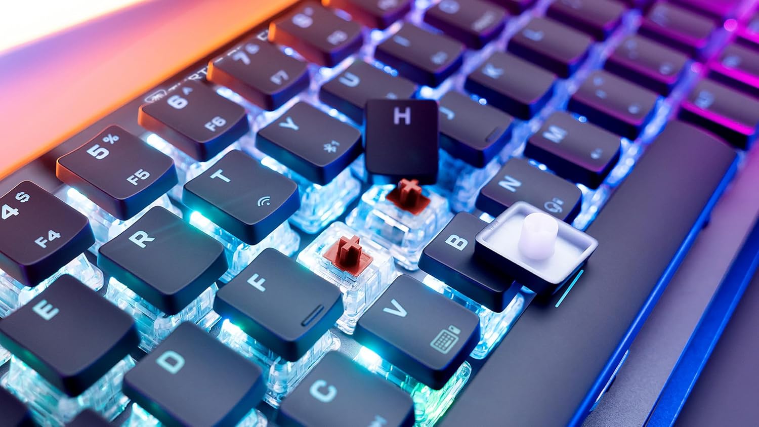 Turtle Beach Vulcan II Mini Air Teclado inalámbrico óptico-mecánico para juegos (65%), iluminación RGB personalizable, cable desmontable, llaves inteligentes, placa de aluminio, negro 8