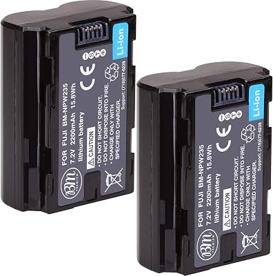 BM Premium 2 Pack of NP-W235 Batteries for Fujifilm X-S20, X-T5, X-H2S, GFX 50S II, GFX 100S, Fujifilm X-T4 Camera, VG-XT4 Vertical Battery Grip