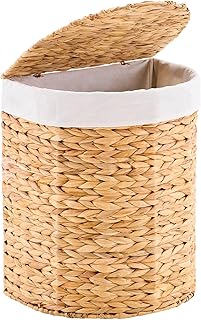 12 Farmhouse Laundry Room Ideas with Cozy Charm 31 Half Round Wicker Laundry Hamper with Lid and 2 Removable Liner Bags, Ha...