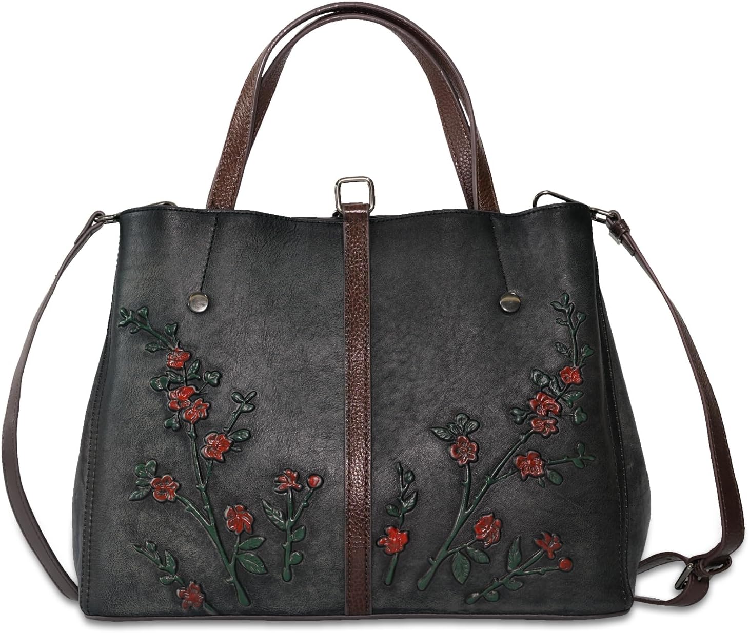 Genuine Leather Satchel for Women Top Handle Bags Handmade Purse Vintage Embossed L...