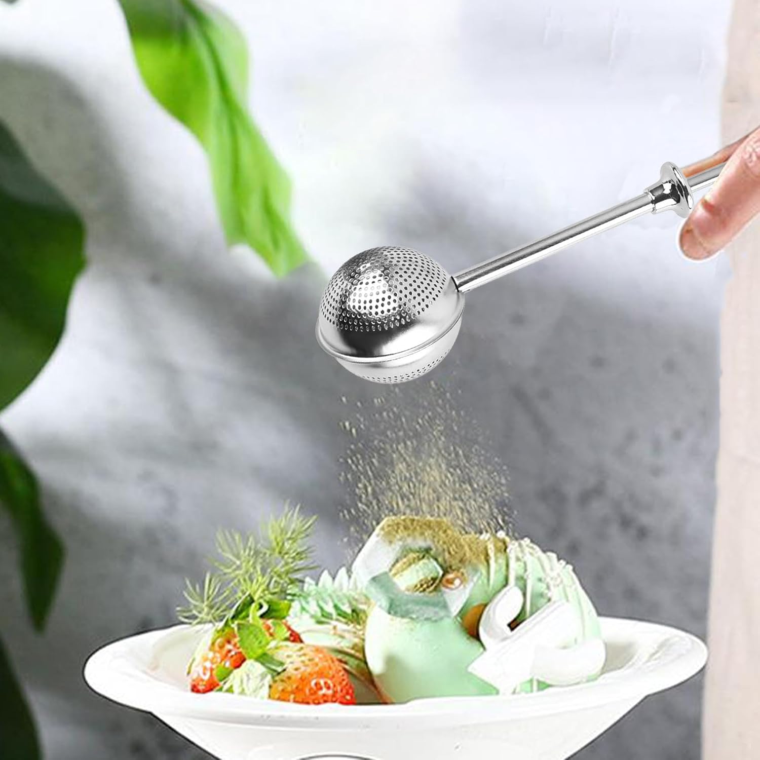 Stainless Steel Baker's Dusting Wand Powdered Sugar Shaker Duster Sifter