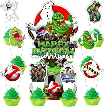 25pcs Ghost Cake Decorations with 1pcs Cake Topper, 24pcs Cupcake Toppers for Ghost Birthday Party Supplies