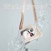 Vista 4 de Viva Terry Bolsa transparente aprobada para eventos de estadio, pequeña bolsa cruzada transparente con 2 correas ajustables para artículos