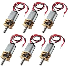 6 Packs N20 DC Gear Motor 3V-6V Mini Electric Motor with Full Metal Gearbox, Slow Speed Low RPM for DIY Robotics, RC Car, and Hobby Projects