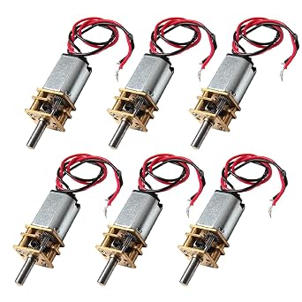 6 Packs N20 DC Gear Motor 3V-6V Mini Electric Motor with Full Metal Gearbox, Slow Speed Low RPM for DIY Robotics, RC Car, and Hobby Projects