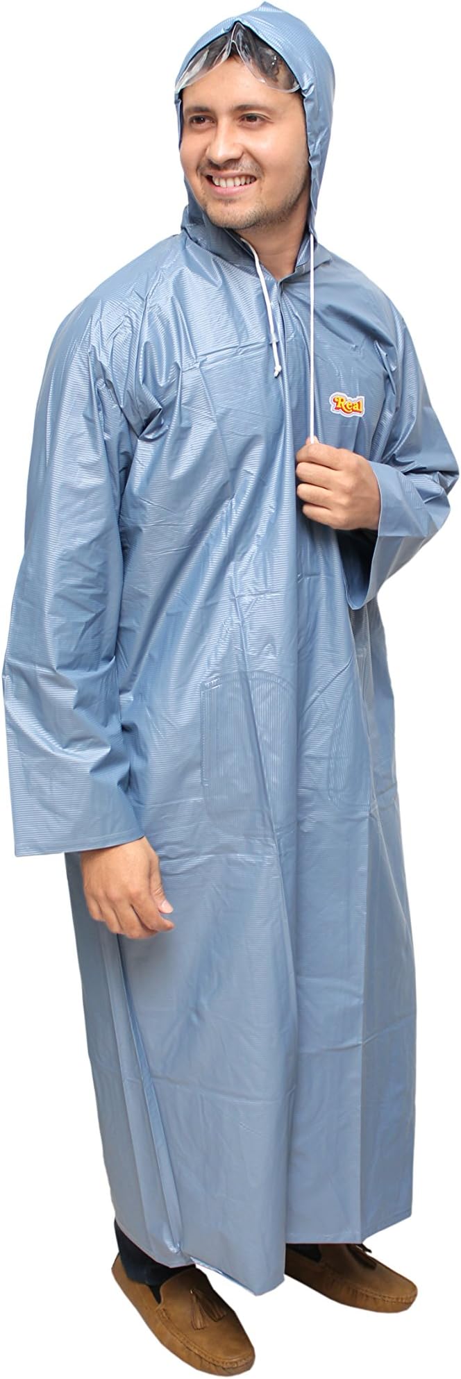 Goodluck Men's PVC Raincoat/Rainwear/Long Coat