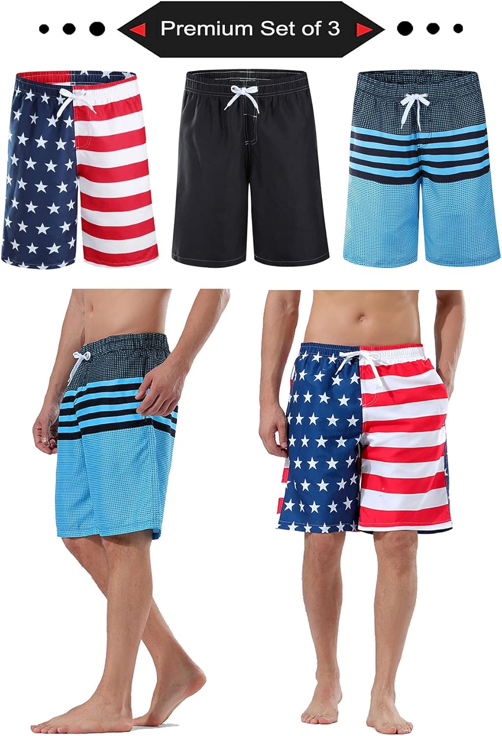Men's 9" Quick Dry Swim Trunks with Mesh Lining and Cargo Pockets, Beach Shorts Bathing Suits - Image 2