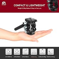 EVUMO Mini Állványfej - Dupla Panoráma 360° Kameraállvány Videófej, 250g Fluid Fej, Arca-Swiss Kompatibilis, DSLR/Kamera/Telefon, 4kg Teherb 3