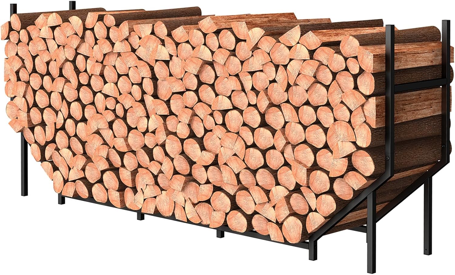 Firewood Rack Outdoor, Heavy Duty 880LBS Capacity Fire Log Holder with 12 Support Legs, 6FT Elevated Weather-Resistant Wood Storage for Indoor & Outdoor, Patio, Porch, Fireplace, Backyard