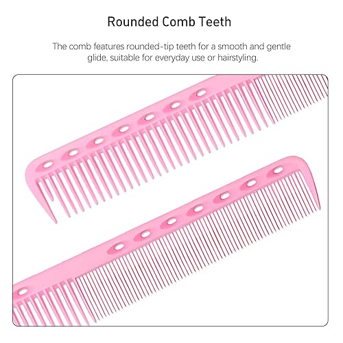 Miniatura 6 de Juego de 3 peines de peluquería de fibra de carbono para hombres y mujeres, peine de corte fino (rosa, azul, morado)