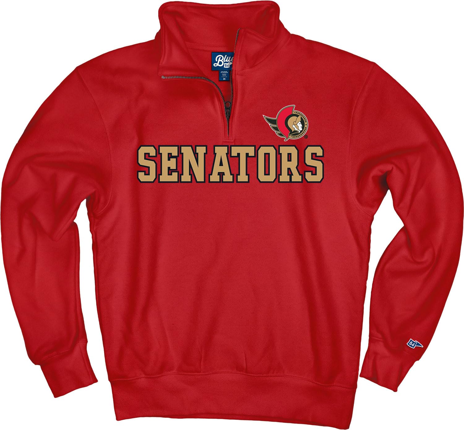 Blue 84 NHL unisex-adult Nhl Officially Licensed Quarter Zip Sweatshirt Power Play