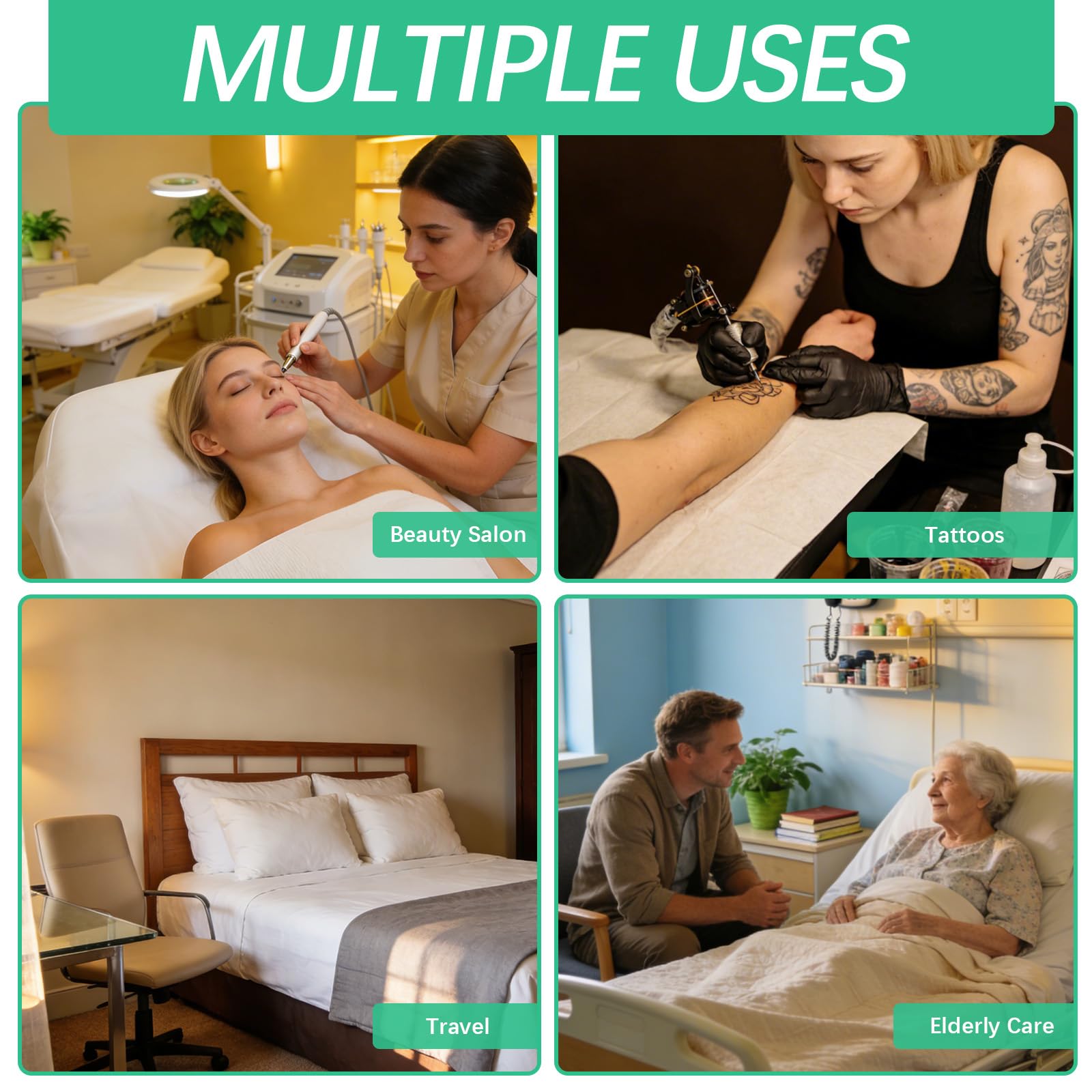 White Disposable Massage Table Sheets, Non-Woven Bed Covers